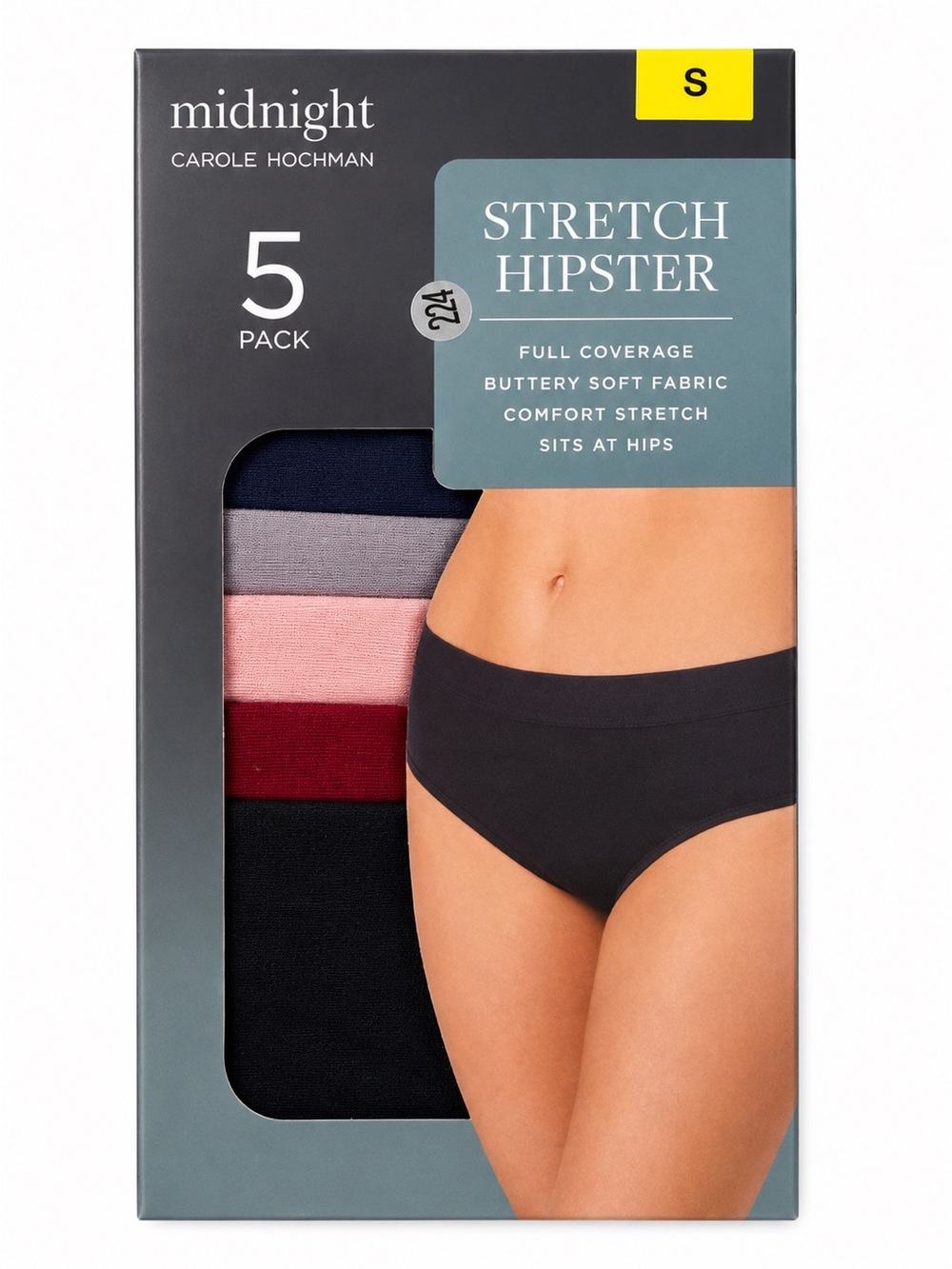 Midnight by Carole Hochman Dark Multi Stretch Hipster 5-Pack